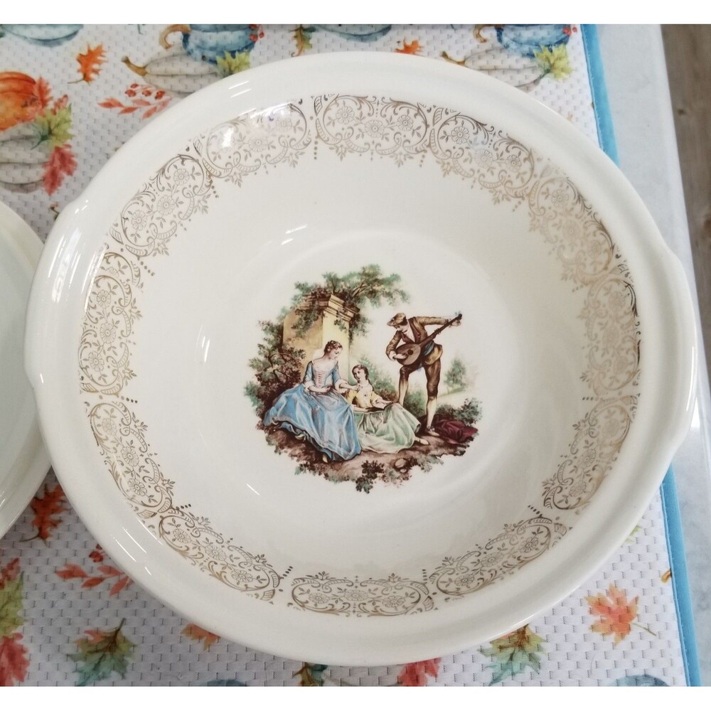 vintage American Limoges Triumph China d'Or china covered serving bowl 22k trim - Picture 5 of 11